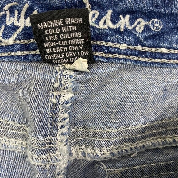 Ariya Bootcut Jeans Juniors' 7 Embroidered Denim Whiskered Rodeo Cowgirl Western - Picture 13 of 16